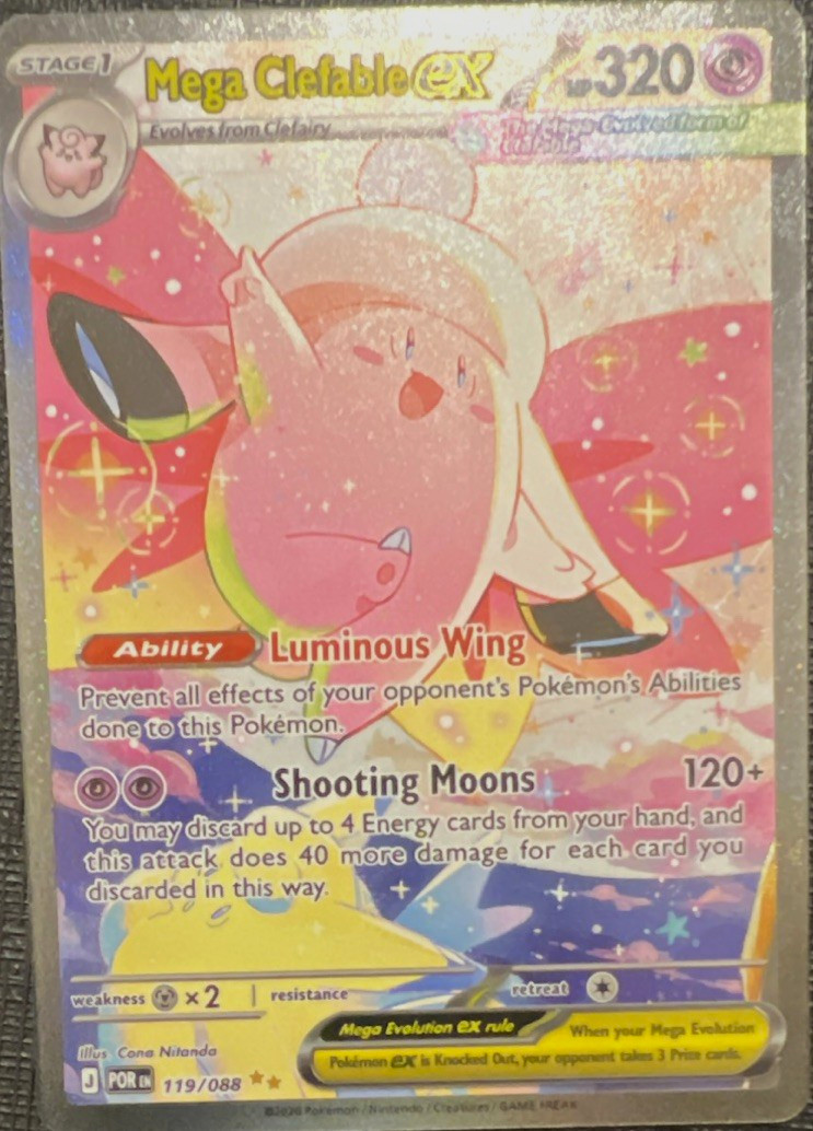 MINT Pokémon Evolutions Mega Clefable EX Holo 119/108 English 2026