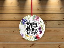 Floral Ornament Together We Grow Ceramic 3 Inch Keepsake Gift Holiday