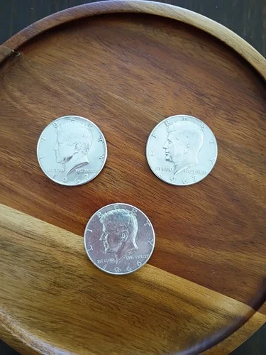 1966 1967 1967 Kennedy Half Dollars 40% Silver Lot Of 3