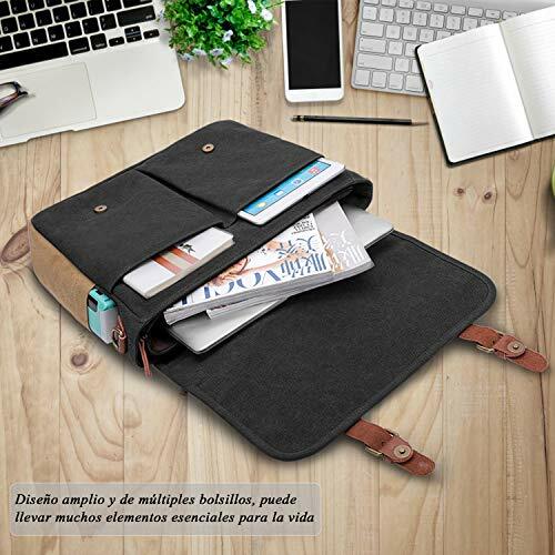 6 portatile Pollici Borsa Tela 15 Canvas lokass tracolla Nera a BFYYwCqp