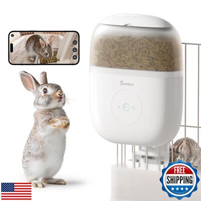 Sandpoy Hanging Automatic Rabbit Feeder with 1080P Camera, 62oz Storage, Mult