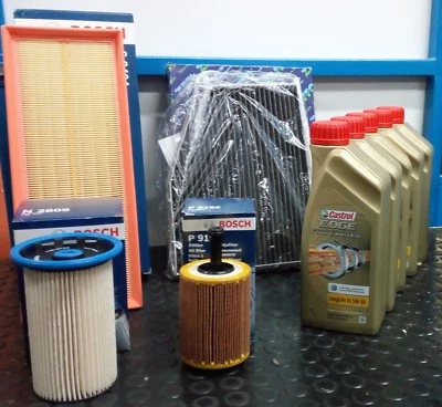 KIT TAGLIANDO 4 FILTRI BOSCH 5 LITRI CASTROL 5W30 VW TIGUAN 2.0 TDI 140 CV CBAB