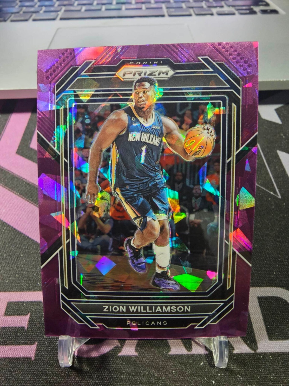 2022-23 Panini Prizm Zion Williamson #214 Purple Cracked Ice 118/149!