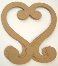 4 HEART SCROLL - Decorative Accent Flourish - Chipboard Die Cuts - 5" inch