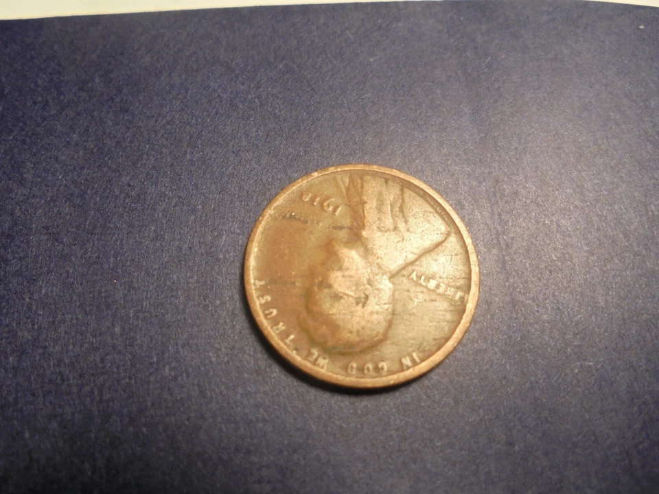 1918 P WHEAT Cent OBV & REV LAMINATION ERROR WITH LITE PEEL #B18P - Image 3 of 4