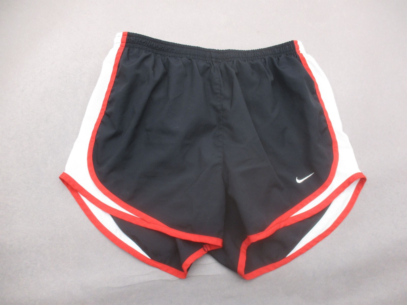 NIKE DRI-FIT Size S (4-6) Womens Black Stretch Waist Lined Running Shorts 018