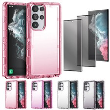 For Samsung Galaxy S22 Ultra S22+ 5G Clear Case Cover / Privacy Screen Protector