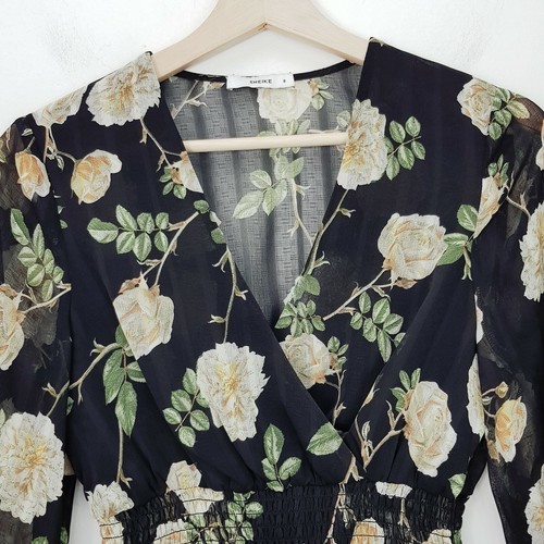 SHEIKE Womens Size 6 Floral Print Long Sleeve Blouse Top - Picture 2 of 6