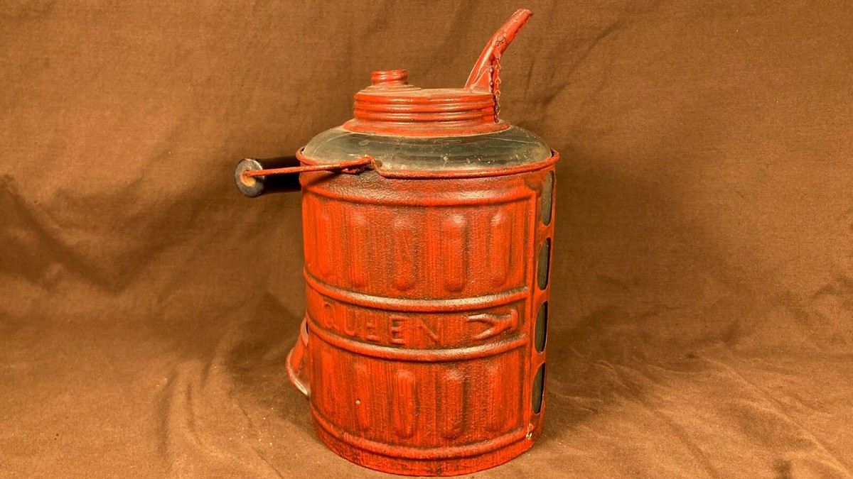 kamithure‼️　廃盤茶ボトルオイル　１リットル6本 Rare Antique Queen Glass / Tin Oil Can Pat. Feb. 12 1878 Kerosene