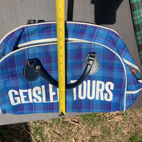 Vintage Geisler Tours Plaid Travel Bags 1950s Historical Charter Flight Pioneer - Picture 8 of 24