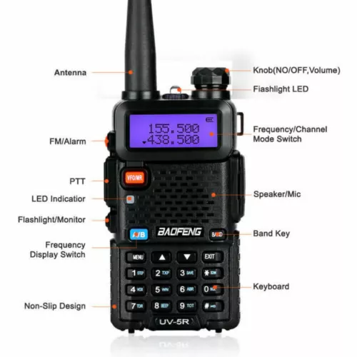 2PCS UV-5R Walkie Talkie LCD Long Range Two Way Radio UHF with Headsets - Picture 5 of 7