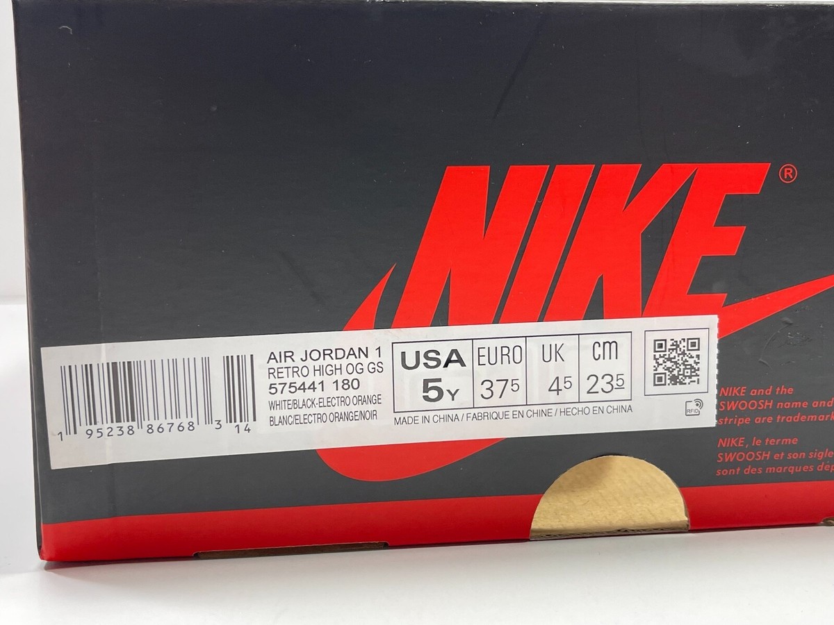 S‼️ Air Jordan 1 Retro High OG Electro Orange 575441180 GS Size 5Y | eBay