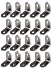 Framing Hardware 20 Pack 1/2 X 1/2 Zinc Plated Steel Corner Brace L Brackets