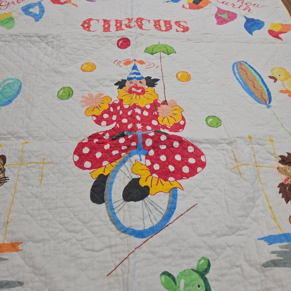 Manta Cuna Circo De Colección Lanzamiento Payasos Sello Globos León Tigre Gran Espectáculo Foto 4 de 4