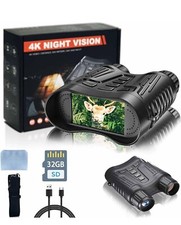 Tesphan Night Vision Binoculars 4K Night Vision 3.2'' Large Screen HD 8x Zoom