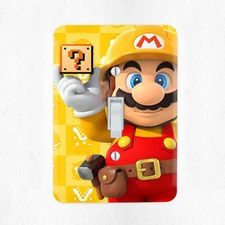 Super Mario Maker Light Switch Cover Plate Duplex Outlet Video Game Luigi New