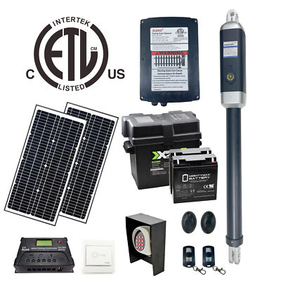 ALEKO ETL Listed Full Solar Kit Gate Opener for Single Swing Gates up to 880 lb