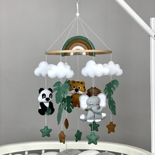 Safari baby mobile African felt animal mobile Neutral gender mobile