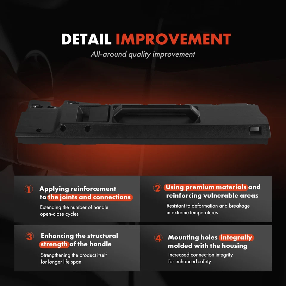 Nueva manija de puerta interior delantera izquierda negra para Freightliner FLD 1988-2012 Classic Foto 4 de 4