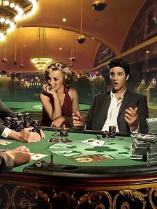 MARILYN MONROE ELVIS PRESLEY PLAYING POKER 8X10 SMALL POSTER casino gamble  print | eBay