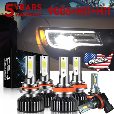 For Jeep Grand Cherokee Utility 4-Door 2012-2018 LED Headlight+ Fog Lights Bulbs
