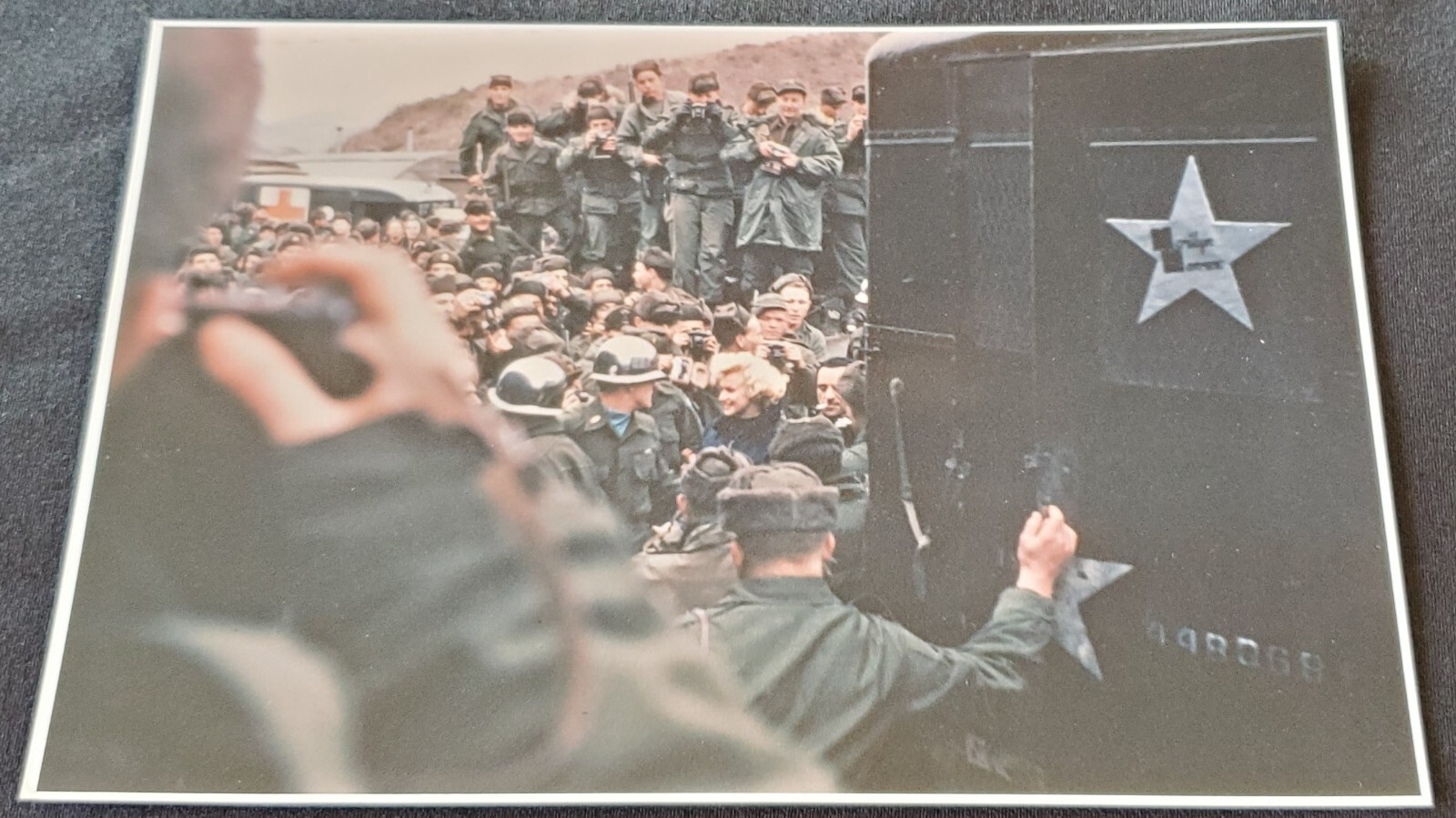 1954 Marilyn Monroe Arrival USA Army USO Korea 5x7 Portrait Photograph