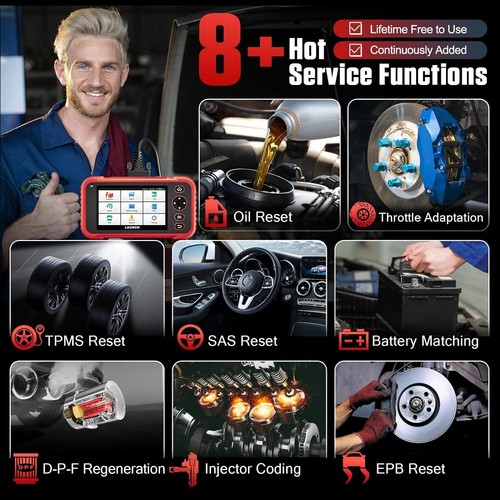 LAUNCH CRP129i OBD2 Scanner Engine ABS SRS System EPB Oil TPMS BAT Reset Tool - Imagen 5 de 13