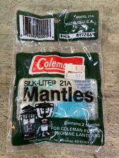 Coleman Lantern Mantles 21A Silk Lite - 1 Pair - Vintage Camping - NOS
