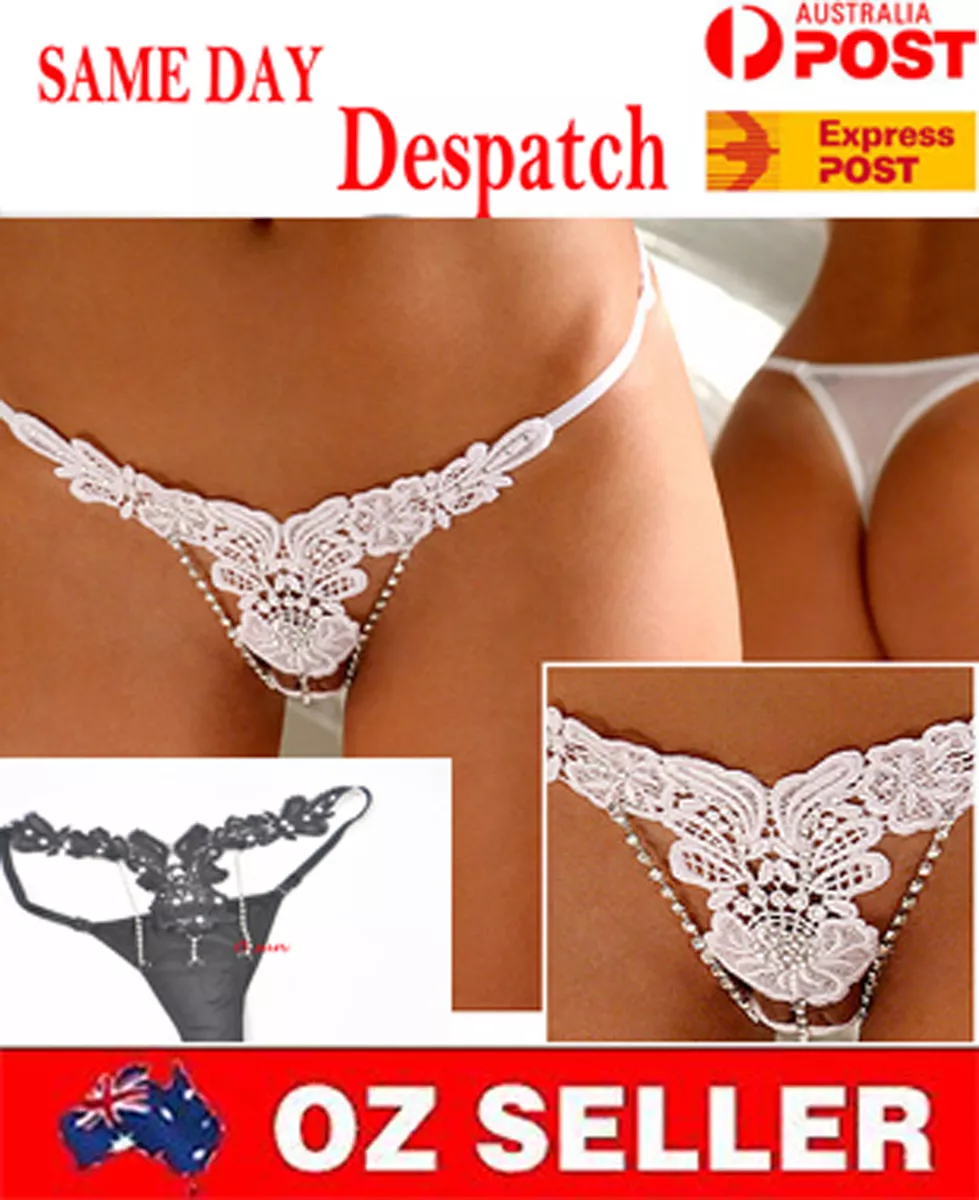 Hot Selling Rhinestone Womens Sexy Underwear See Through Lace Low