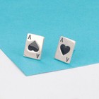 Sterling Silver Ace Of Spades Stud Earrings
