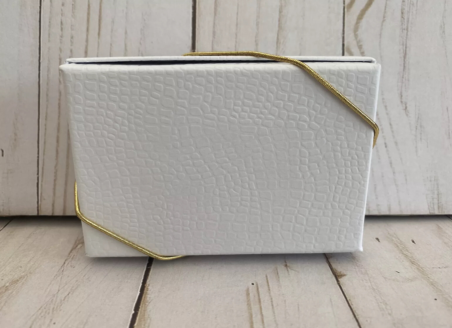 Add On White Gift Box Foiled Ribbon Exclusive to Sandpipers Nest Gold Ribbon New