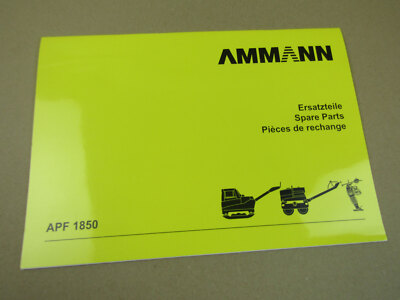 Ammann APF 1850 vibratory plate spare parts list parts list pieces de change 2012