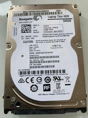 HDD Festplatte 2,5" 500GB SATA 5400RPM Seagate ST500LT012 (5409h)