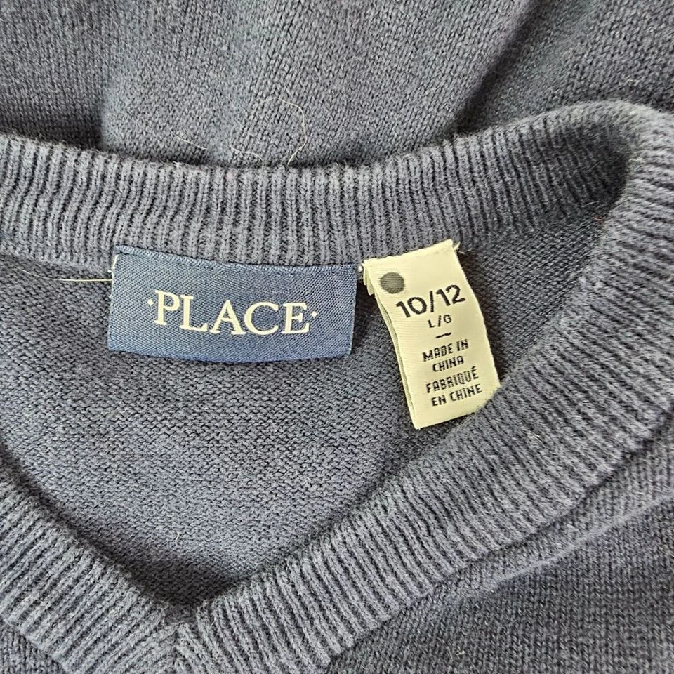 Chaleco Suéter Chaleco Azul Marino Cuello en V Talla 10/12 Uniforme Escolar Lugar Niños Foto 2 de 4