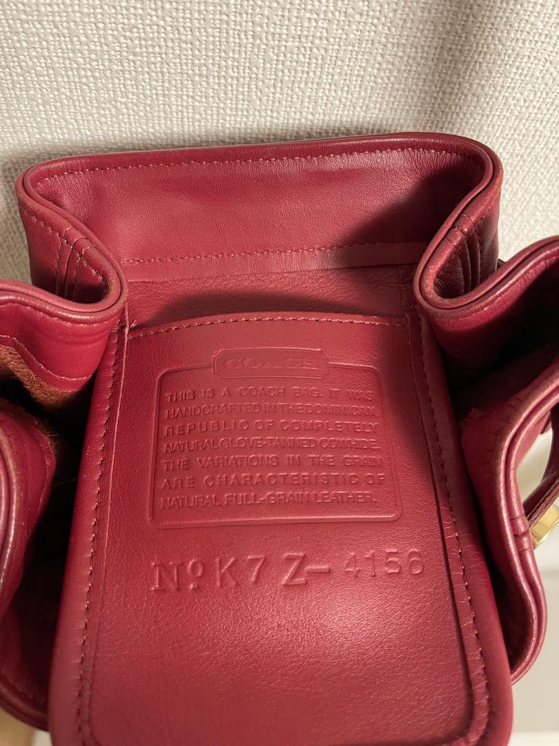 バッグ vintage coach purse shoulder red 4156 Old COACH 4156 shoulder bag Belted Pouch Drawstring type all