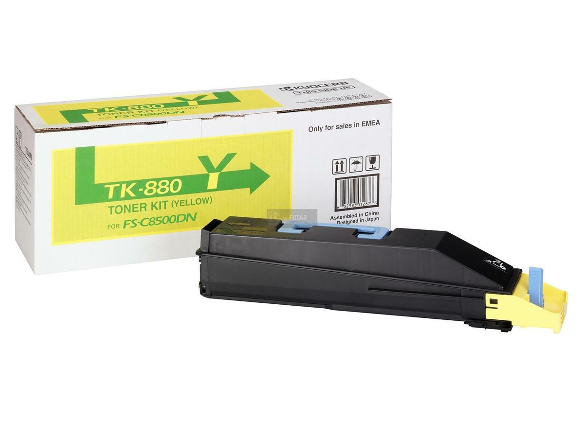 Genuine Kyocera TK-880Y Yellow Toner Cartridge FS-C8500DN Sealed VAT Inc