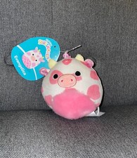 Squishmallow Evangelica 3.5  Valentines Clip Cow 2023 Stuffed Plush NWT