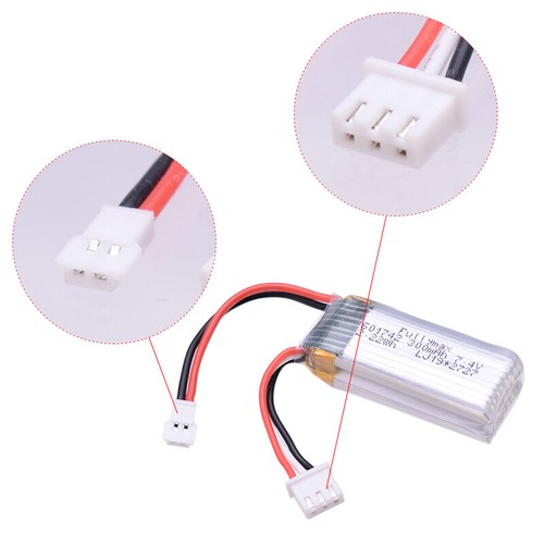 2pcsWLtoys RC Airplane Battery 7.4V 300mAh Battery for F959 Aircraft XK A800 - Picture 3 of 9