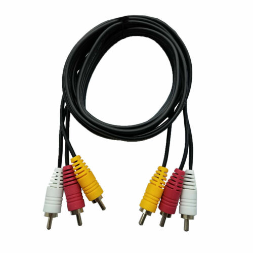 Câble composite audio vidéo SatelliteSale AV mâle vers mâle 3 RCA noir (6 pieds) - Photo 1 sur 5