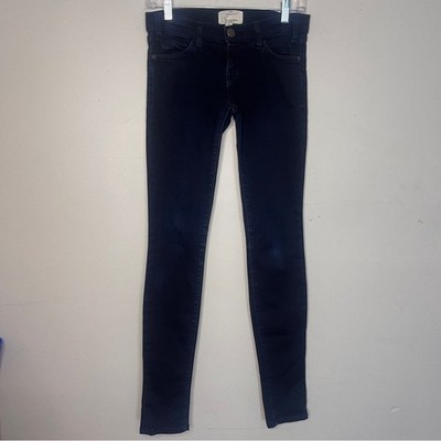 Current Elliott Jeans Low Rise Skinny Dark Indigo Blue size 0 ~ 24 Stretch USA