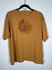 Vintage 90s yellow southwestern sunflower mandala single stitch tshirt yoga XL