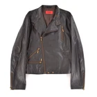 Hugo Boss Lydus Dark-Brown Lamb Leather Motorcycle Biker Jacket Mens sz M