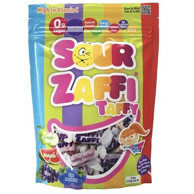 Zolli Sour Fruit Zaffi Taffy, Sugar Free, Keto, Diabetic Friendly, 5oz
