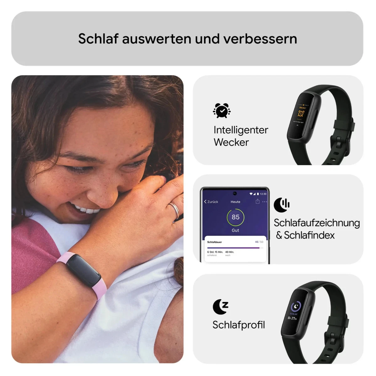FITBIT Inspire 3 Fitness Tracker Schwarz Midnight Zen S/L Retoure MwSt ausweisb.