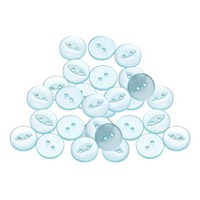 20 StüCk Seeblaue Runde NäHknöPfe 15Mm Harz 2-Loch Fischauge Bastelknopf