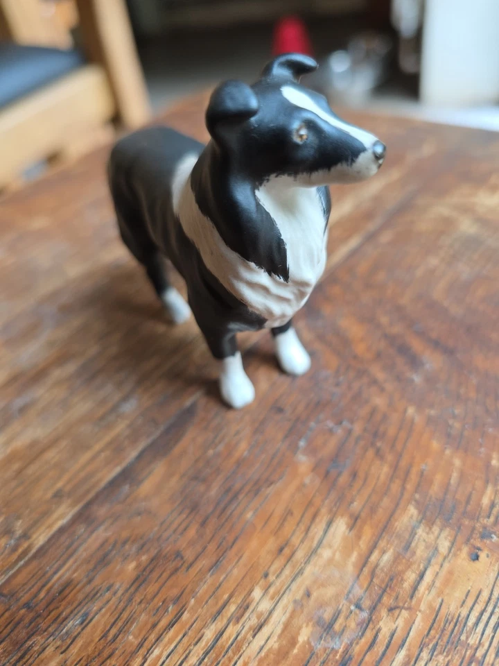 Vintage Beswick Border Collie Sheepdog Figurine Black & White Matt. - Image 3 of 4