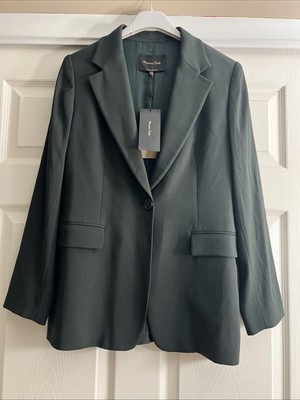 Massimo Dutti Hunter Green Blazer Sz 38 US 6 NWT