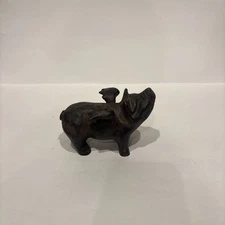 Cast Iron FLYING PIG Statue Farm Paper Weight Garden Rustic Figurine Home Decor