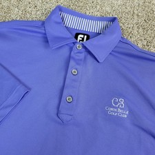 FootJoy Mens Large Solid Purple Performance Stretch Golf Polo Short Sleeve