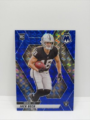 2025 Panini Mosaic Jack Bech /99 Rookie Blue Prizm RC #349 Raiders